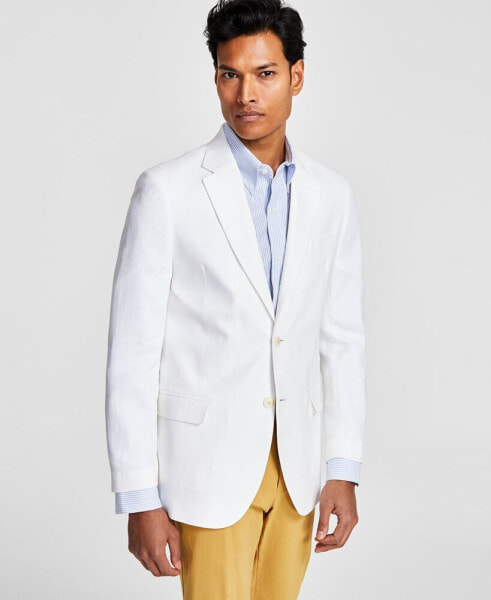 Men's Modern-Fit Solid Colored Linen Sport Coat