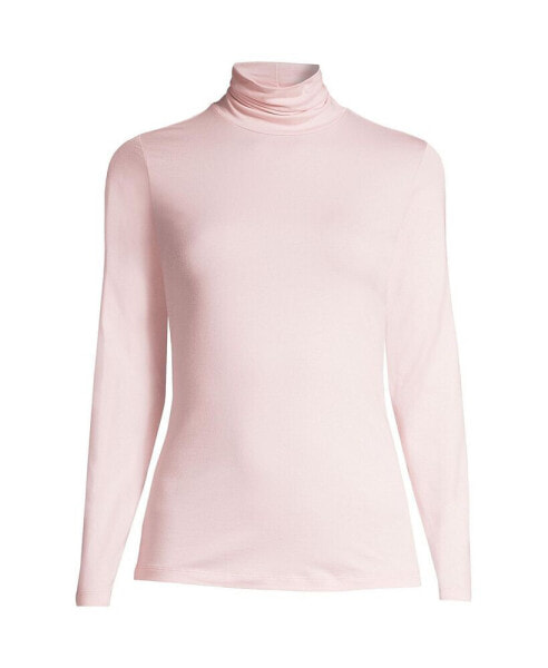 Women's Lightweight Jersey Skimming Long Sleeve Turtleneck