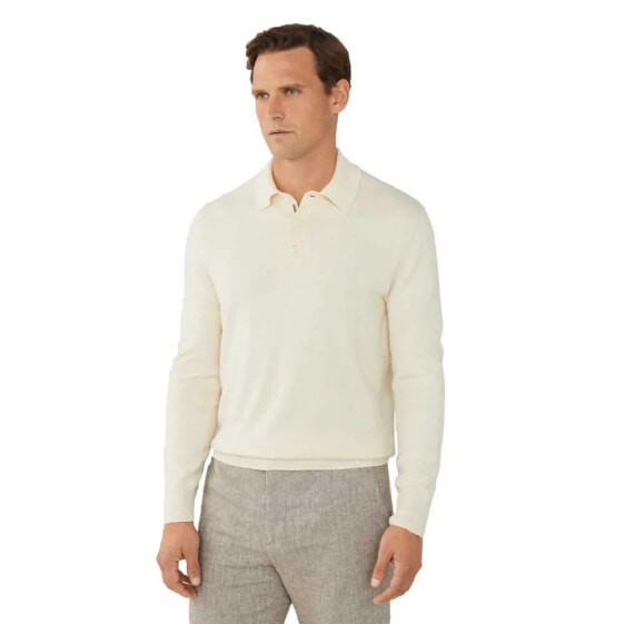 HACKETT Denim Knit long sleeve polo