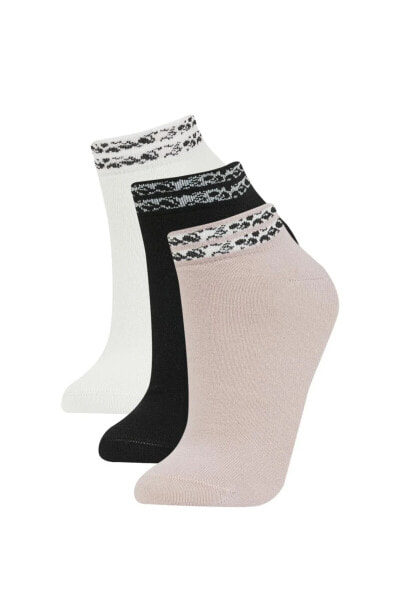 Kadın 3'lü Pamuklu Patik Çorap B6027axns