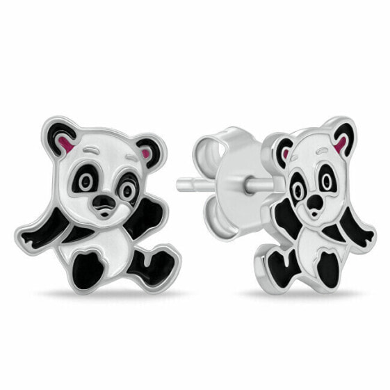 Cute silver earrings Panda EA1113W