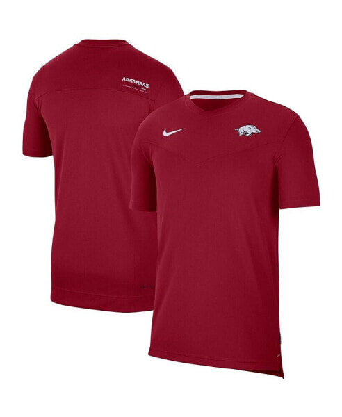 Men's Cardinal Arkansas Razorbacks 2022 Coaches UV Performance T-shirt