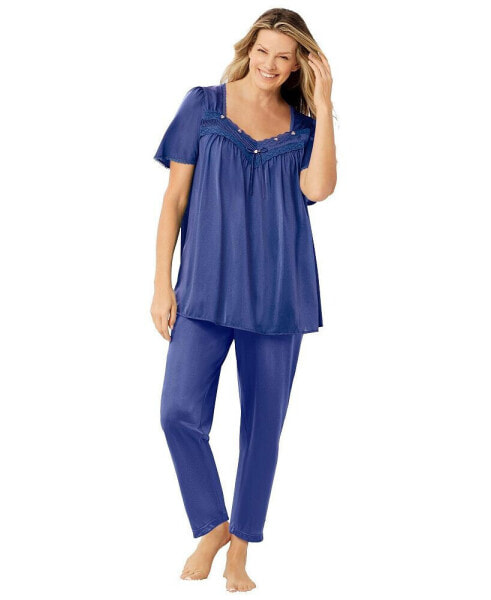 Plus Size Only Necessities Silky 2-Piece PJ Set