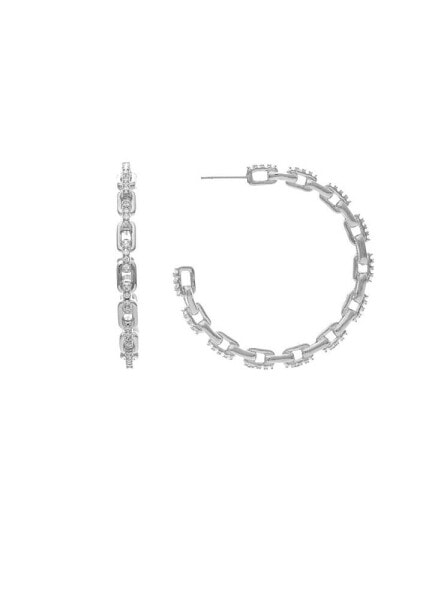 Серьги Rivka Fried Rhodium Hoops with CZ