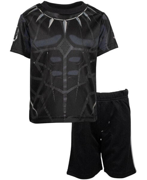 Little Boys Avengers Captain America Iron Man Venom Hulk Cosplay Athletic T-Shirt and Shorts Outfit Set to