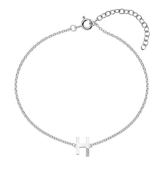 Silver bracelet with diamonds letter "H" Love Letters DL619