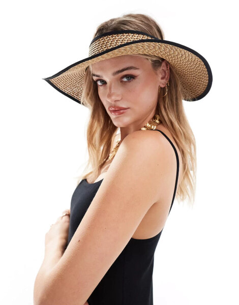 ASOS DESIGN straw packable visor hat