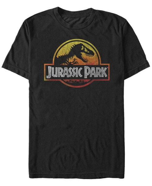 Jurassic Park Men's Fiery Gradient Logo Short Sleeve T-Shirt