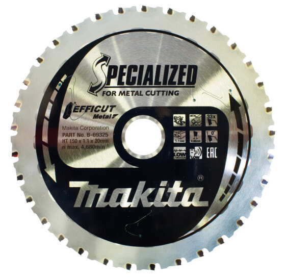 Makita B-69325 - Metal - 15 cm - 2 cm - 1.1 mm - 4680 RPM - 3.3 cm