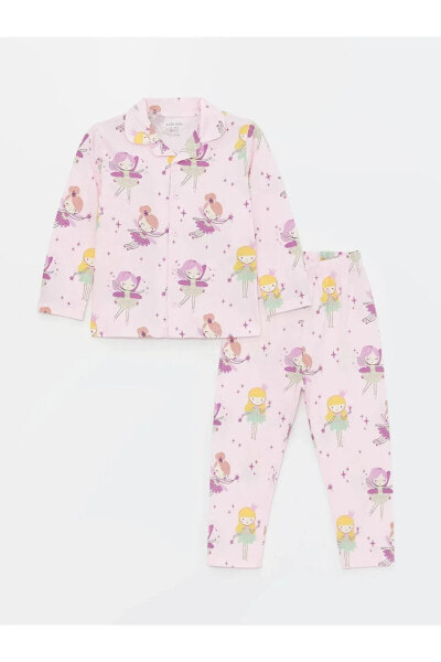 Пижама LC WAIKIKI Baby Girl Polo Long Sleeve Print Set