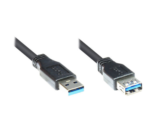 Good Connections 2711-S03 - 3 m - USB A - USB A - USB 3.2 Gen 1 (3.1 Gen 1) - Male/Female - Black