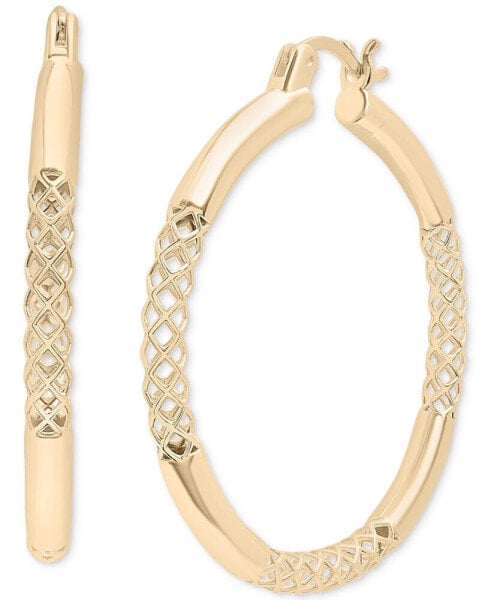 Серьги Audrey by Aurate lattice Extra Small Hoop in Gold Vermeil