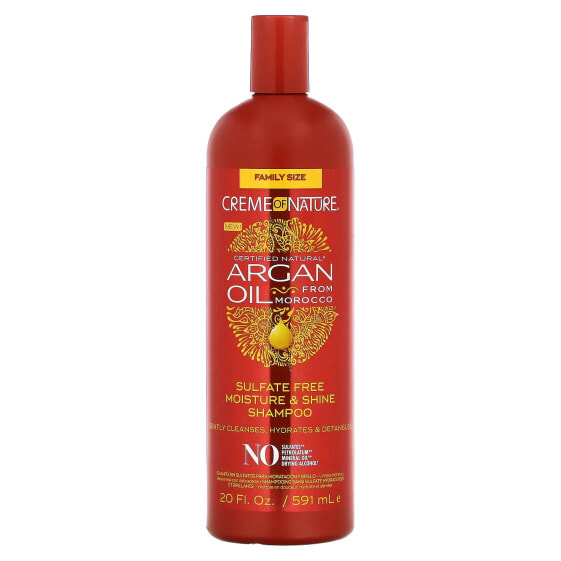 Certified Natural Argan Oil From Morocco, Sulfate Free Moisture & Shine Shampoo, 20 fl oz (591 ml)