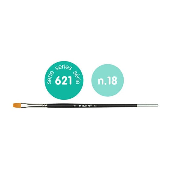 MILAN ´Premium Synthetic´ Flat Paintbrush With Short Handle Series 621 No. 18