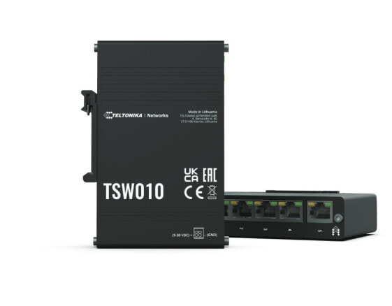 Teltonika TSW010 DIN Rain Switch 5 x - Fast Ethernet (10/100) - Power over Ethernet (PoE)