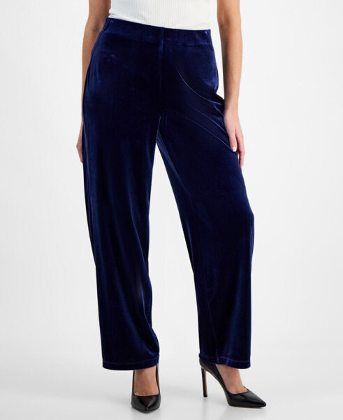 Petite Wide-Leg Pull-On Pants