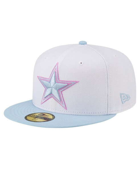 Men's White/Light Blue Dallas Cowboys 2-Tone Color Pack 59Fifty Fitted Hat