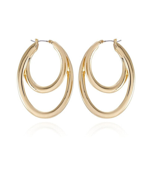 Gold-Tone Double Hoop Earrings