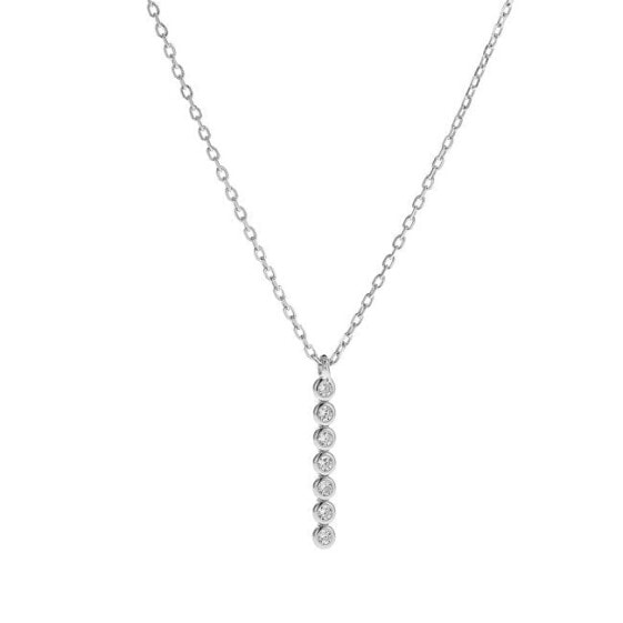 Elegant silver necklace with zircons AJNA0008 (chain, pendant)