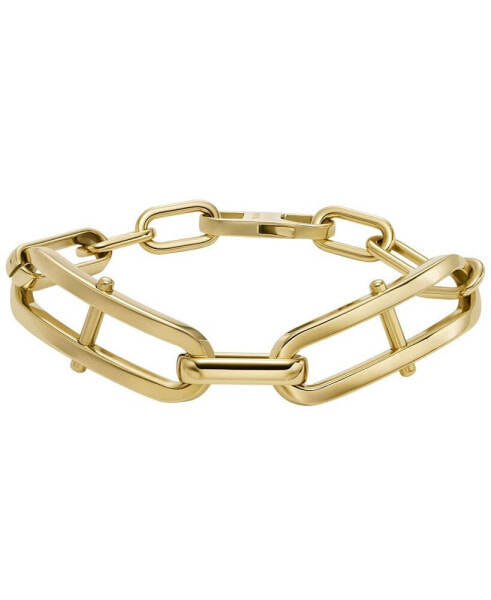 Heritage D-Link Gold-Tone Stainless Steel Chain Bracelet