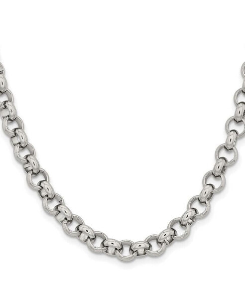 Chisel stainless Steel Polished 8mm Rolo Chain Necklace