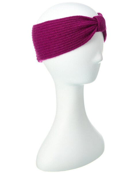 Amicale Cashmere Rib Bow Cashmere Headband Women's Purple