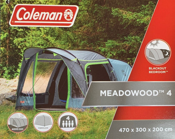 Coleman Meadowood 4-Personen Tunnelzelt 470 x 300 cm grau / grün 2000037064