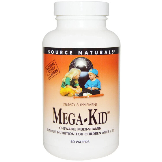 Mega-Kid, Chewable Multi-Vitamin, Ages 2-10, Natural Berry, 60 Wafers