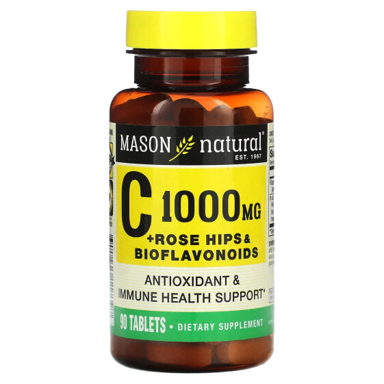 Mason Natural, Витамин C с шиповником и биофлавоноидами, 1000 мг, 90 таблеток