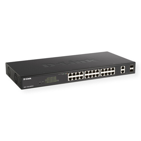 D-Link PoE+ Switch DGS-1100-26MPV2 26 Port - Switch - Fiber Optic