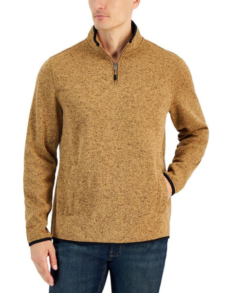 Men's Quarter-Zip Fleece Sweater, Created for Macy's