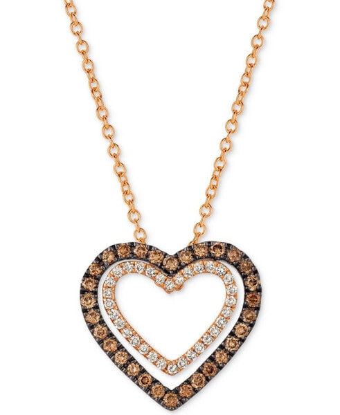 Chocolatier® Diamond Heart Pendant Necklace (1/3 ct. t.w.) in 14k Rose Gold