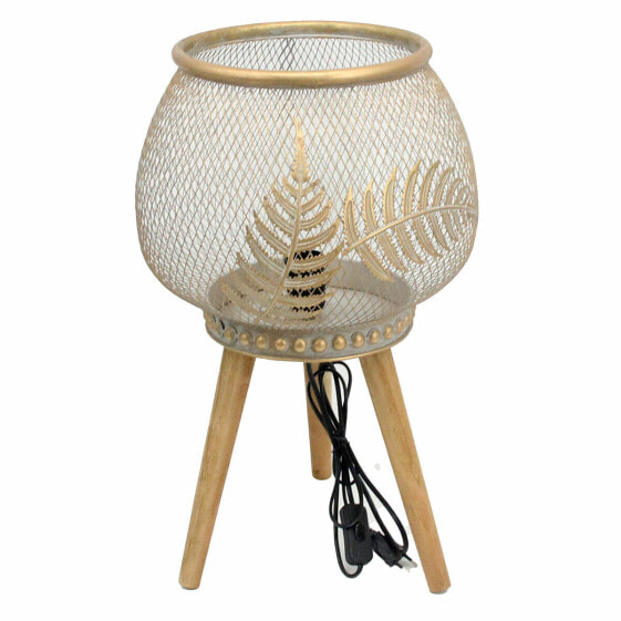 Декоративная настольная лампа DKD Home Decor Позолоченный Металл Деревянный (33 x 33 x 51 см)