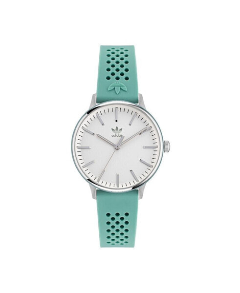 Unisex Three Hand Code One Small Green Silicone Strap Watch 35mm