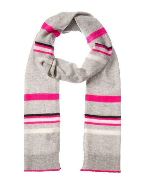 Hannah Rose Stripe Cashmere Scarf Women's Grey