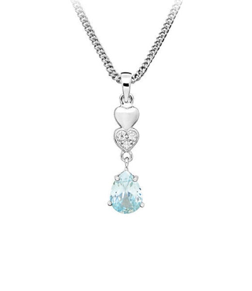 Romantic silver pendant with blue topaz SVLP0634SH8M300