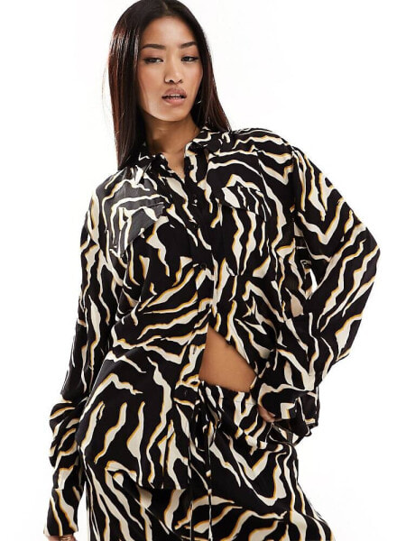 Nobody's Child Una utility shirt co-ord in zebra print