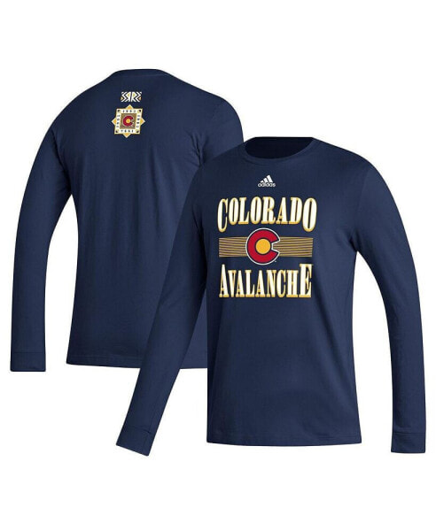 Men's Navy Colorado Avalanche Reverse Retro 2.0 Fresh Playmaker Long Sleeve T-shirt