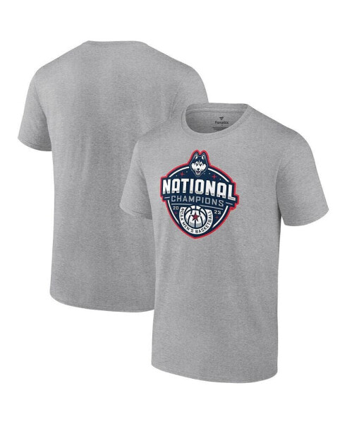 Men's Gray UConn Huskies 2023 NCAA Men’s Basketball National Champions Logo T-shirt