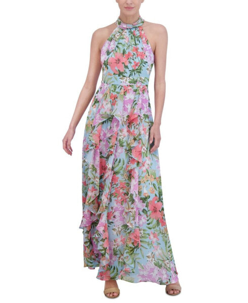 Платье Eliza J с цветочным принтом и оборками