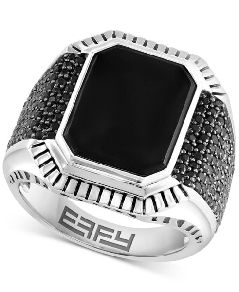 EFFY® Men's Onyx & Black Spinel Statement Ring in Sterling Silver