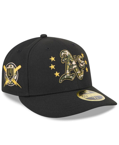 Men's Black Oakland Athletics 2024 Armed Forces Day Low Profile 59FIFTY Fitted Hat