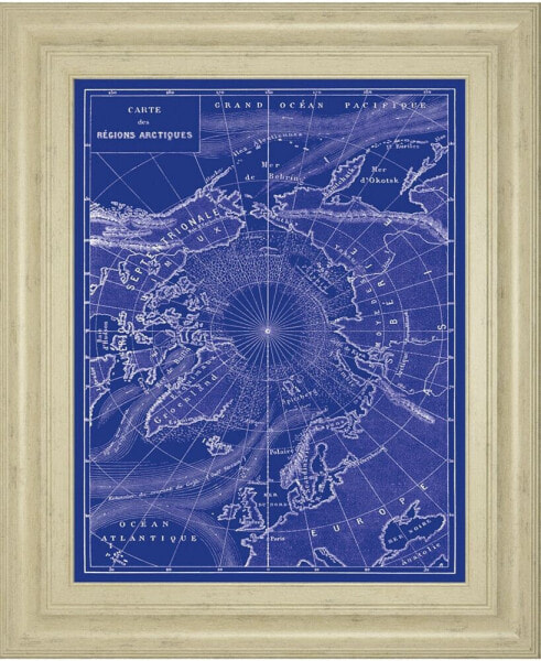 Arctic Map by The Vintage-Inspired Collection Framed Print Wall Art, 22" x 26"
