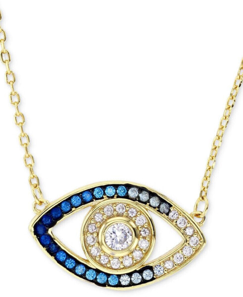 Macy's cubic Zirconia Evil Eye Pendant Necklace in 14k Gold-Plated Sterling Silver, 16" + 1" extender