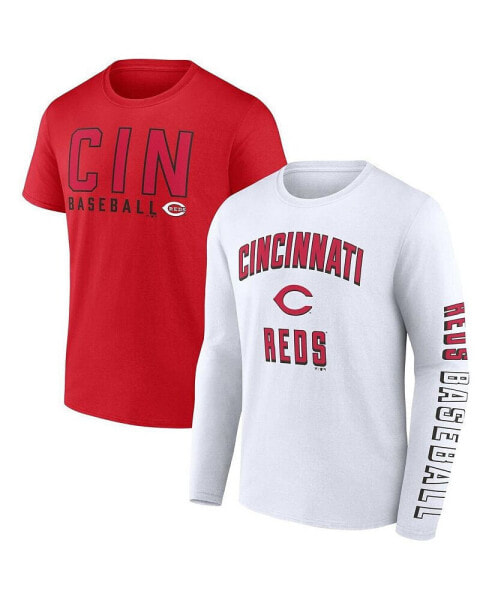 Men's Red, White Cincinnati Reds Two-Pack Combo T-shirt Set