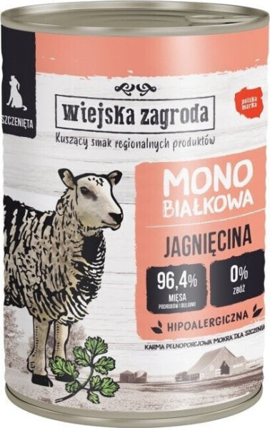 Wiejska Zagroda Wiejska Zagroda Monobiałkowa Jagnięcina dla szczeniąt puszka 400g