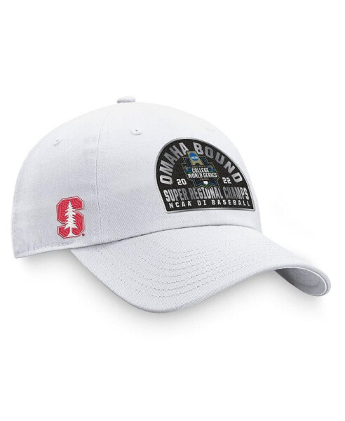 Men's White Stanford Cardinal 2022 NCAA Men's Baseball Super Regional Champions Locker Room Adjustable Hat