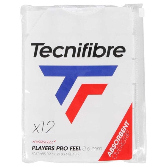 Передгруппа для теннисного ракетки Tecnifibre Players Pro Feel White 12 штук