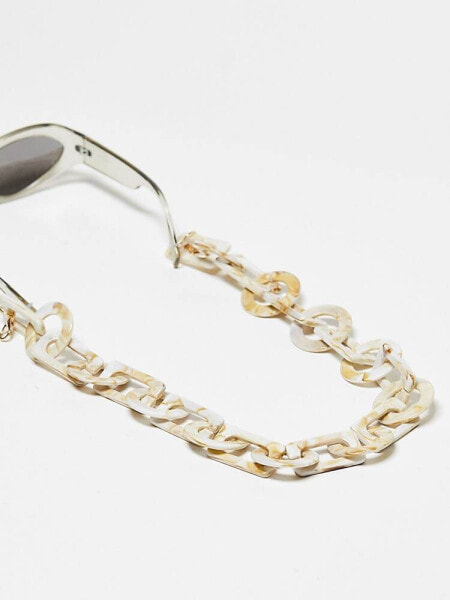 Jeepers Peepers chunky sunglasses chain in cream