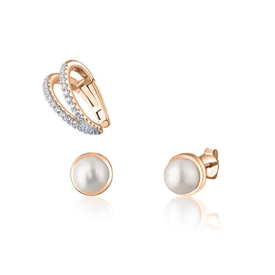 Серьги JwL Luxury Pearls Brilliant Stones